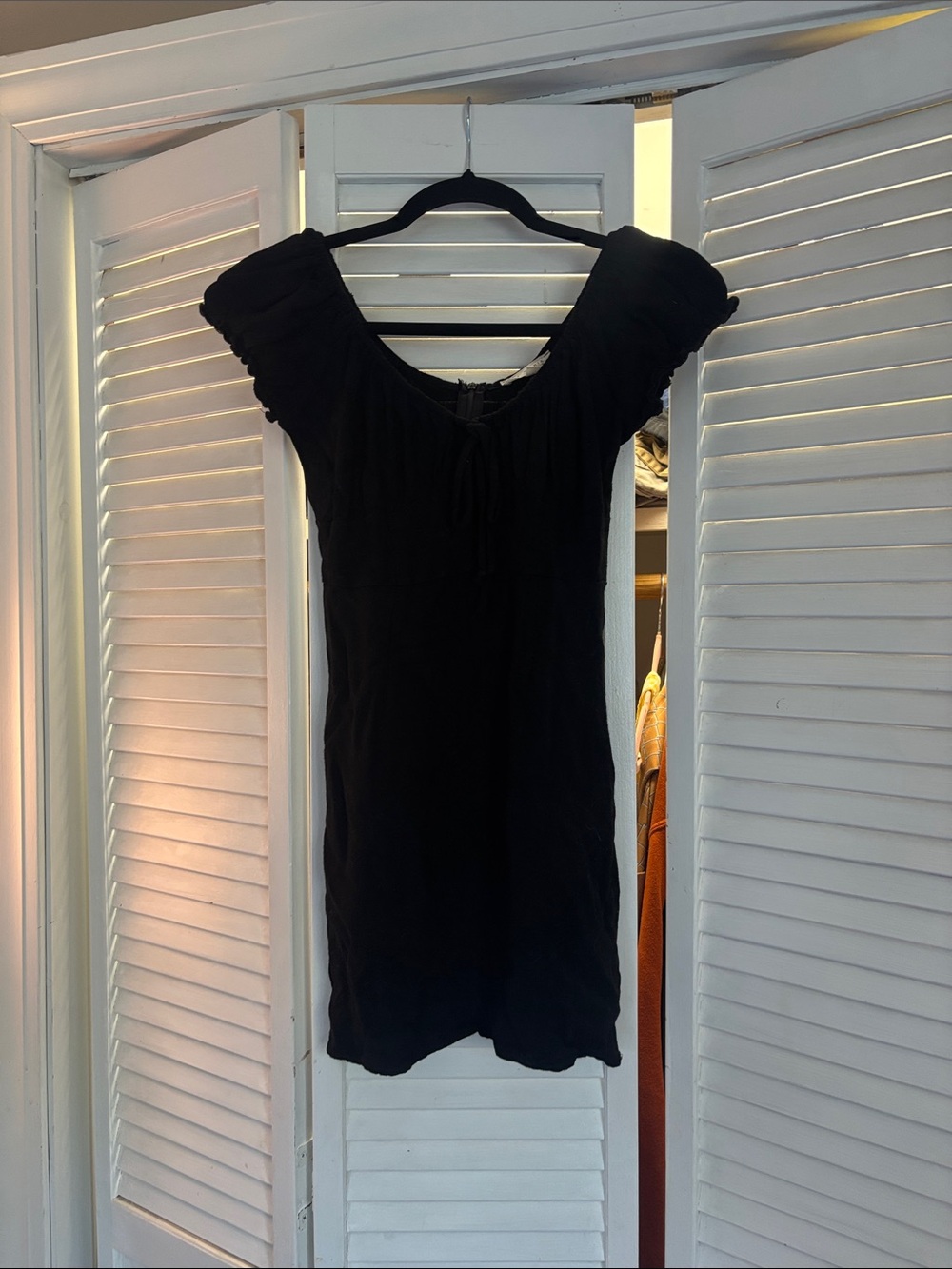 La Hearts Black Off-Shoulder Mini Dress